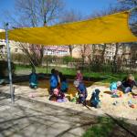 Sonnensegel Kindergarten (absenkbares System - Sandkastenabdeckung)